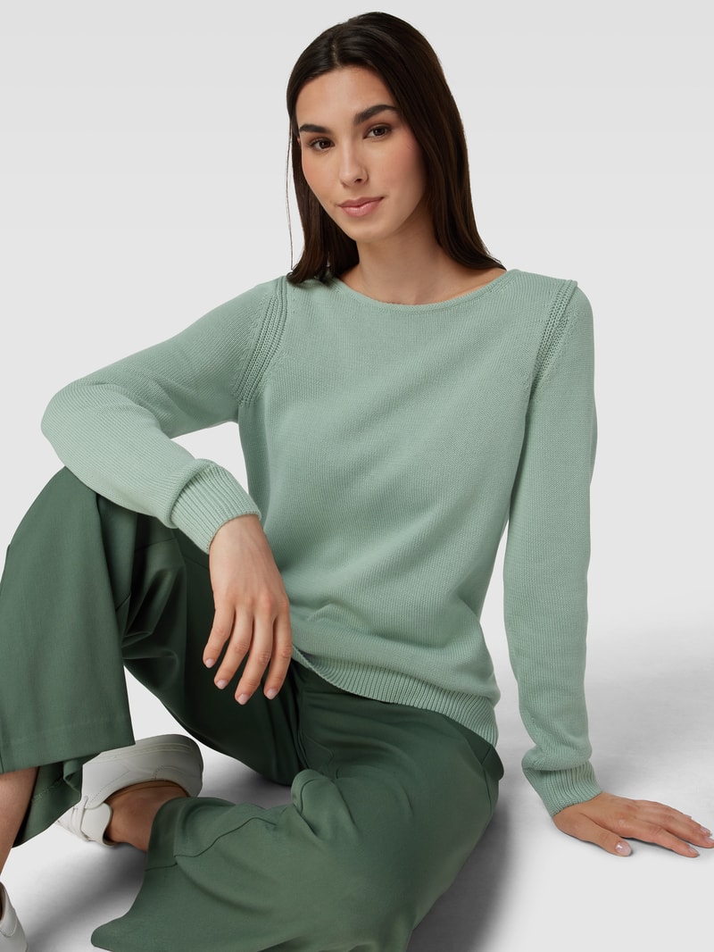 Strickpullover mit U-Boot-Ausschnitt in schilf