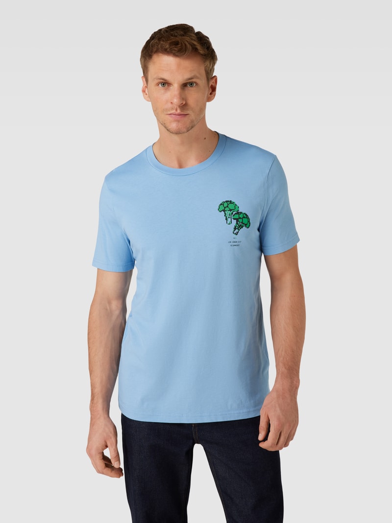 T-Shirt mit Motiv-Print Modell 'JAAMES LOW CARBON DIET' in hellblau