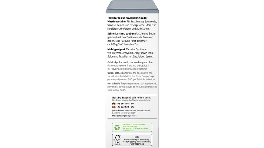 simplicol Textilfarbe intensiv Elegantes Grau 150 ml