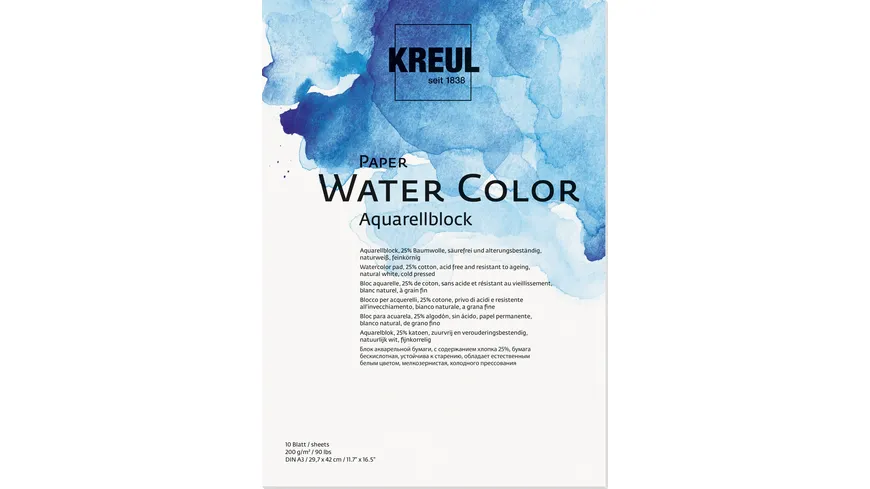 KREUL Paper Water Color 10 Blatt DIN A4