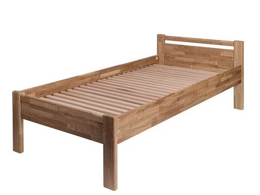 Krok Wood Massivholzbett Krok Wood Seniorenbett SiSi aus Massivholz Eiche in Komforthöhe