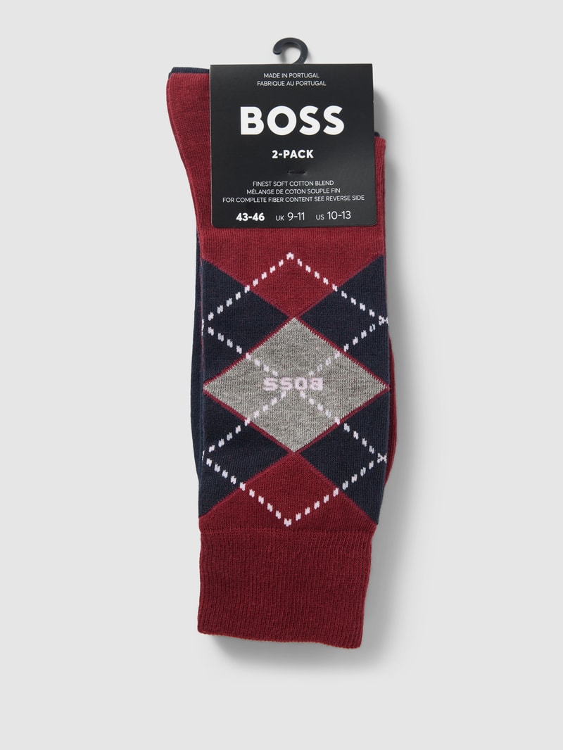 Socken mit Label-Detail im 2er-Pack in dunkelrot
