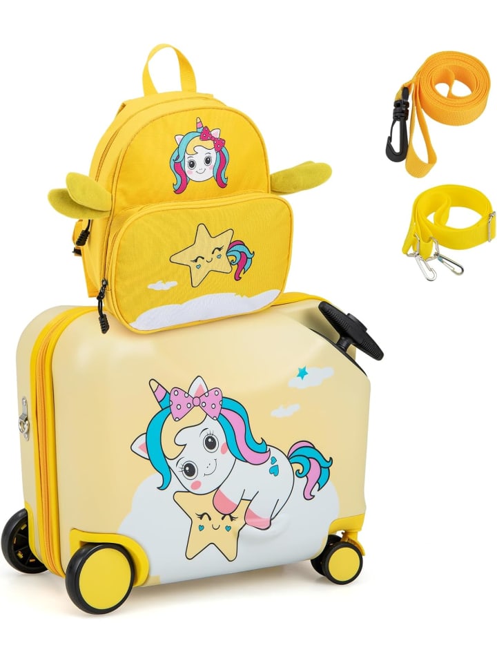COSTWAY 2 tlg. Kinderkoffer Rucksack in Bunt günstig kaufen onesize