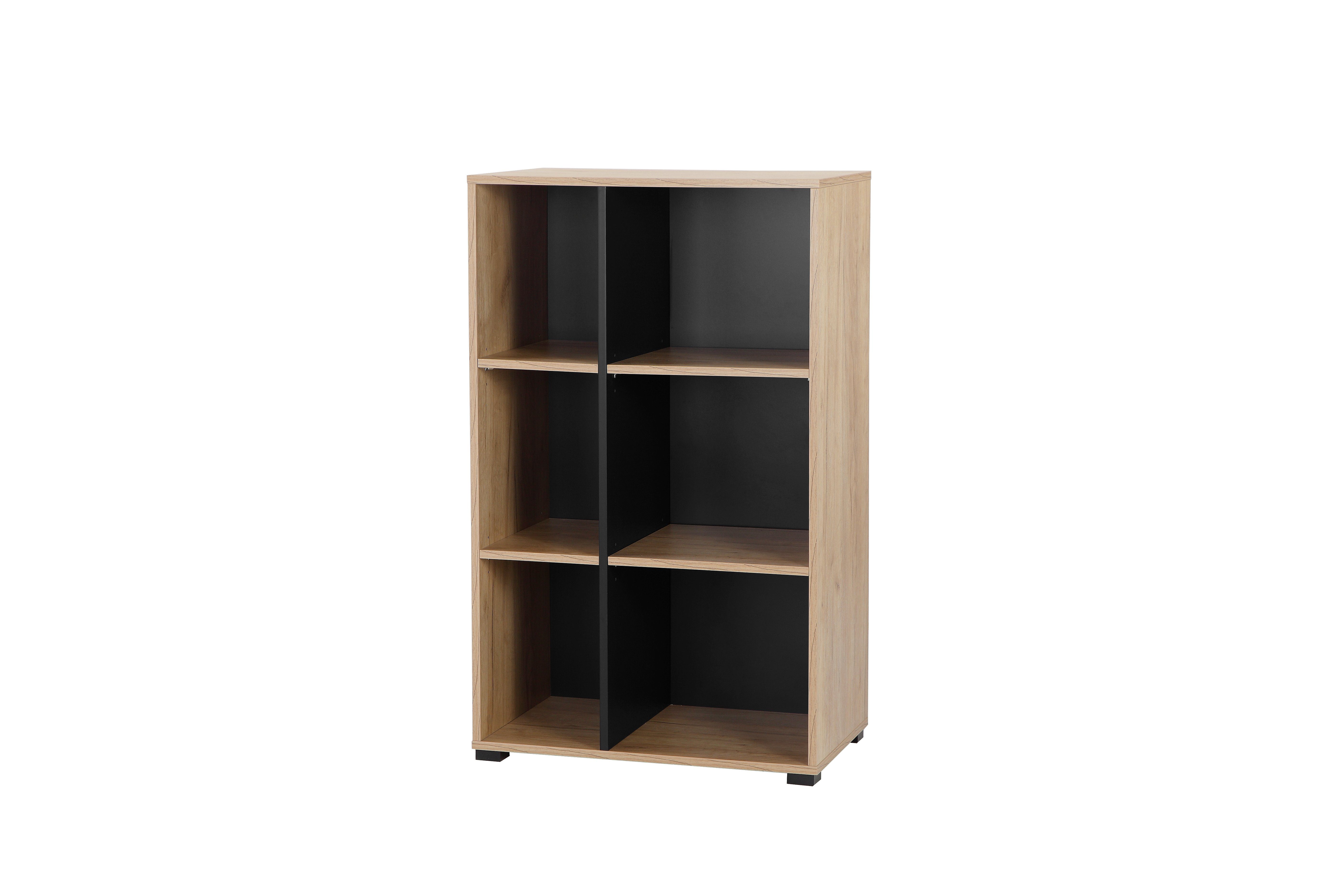 Places of Style Aktenregal Moid, Bücherregal, Maße 64,5x40x106 cm, 6 Fächer für viel Stauraum