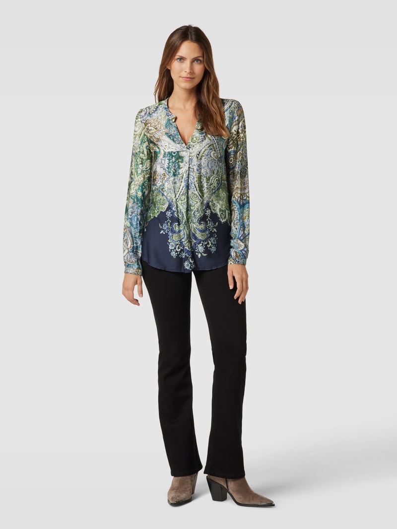 Bluse mit Paisley-Muster in marineblau