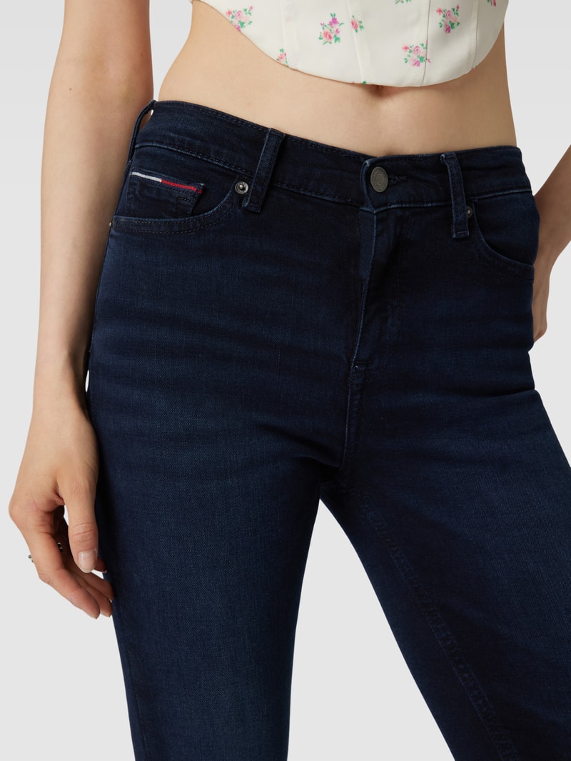 Skinny Fit Jeans im 5-Pocket-Design Modell 'NORA' in dunkelblau