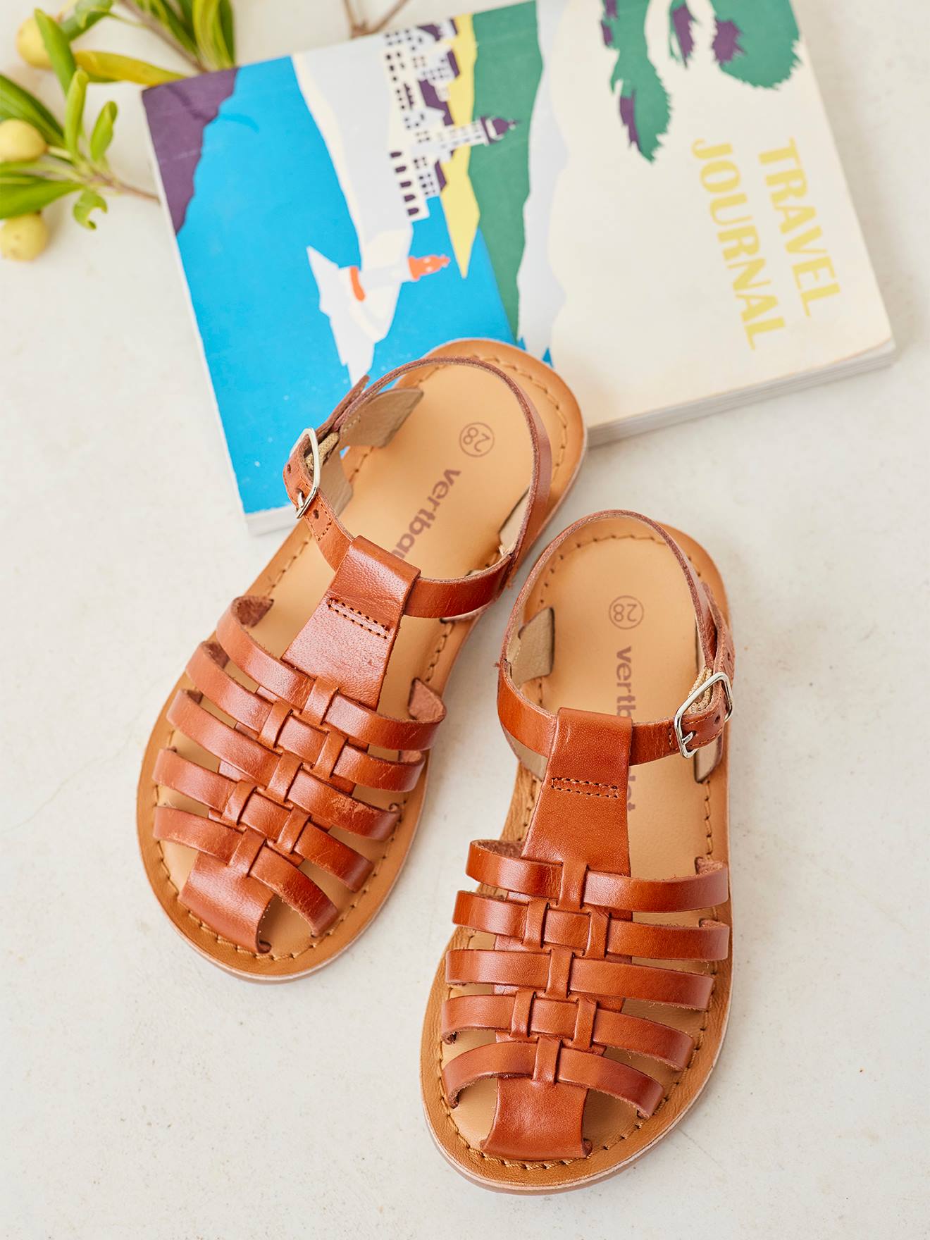 Sandales cuir fille champagne