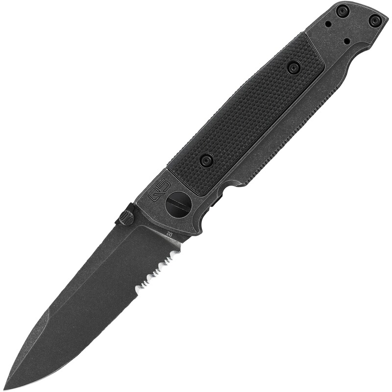 Walther Messer Q5 Steel Frame Folder Blackwash Serrated