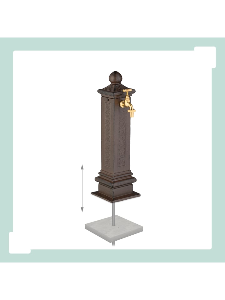 relaxdays Standbrunnen in Braun - (B)14 x (H)47 x (T)18,5 cm günstig kaufen onesize