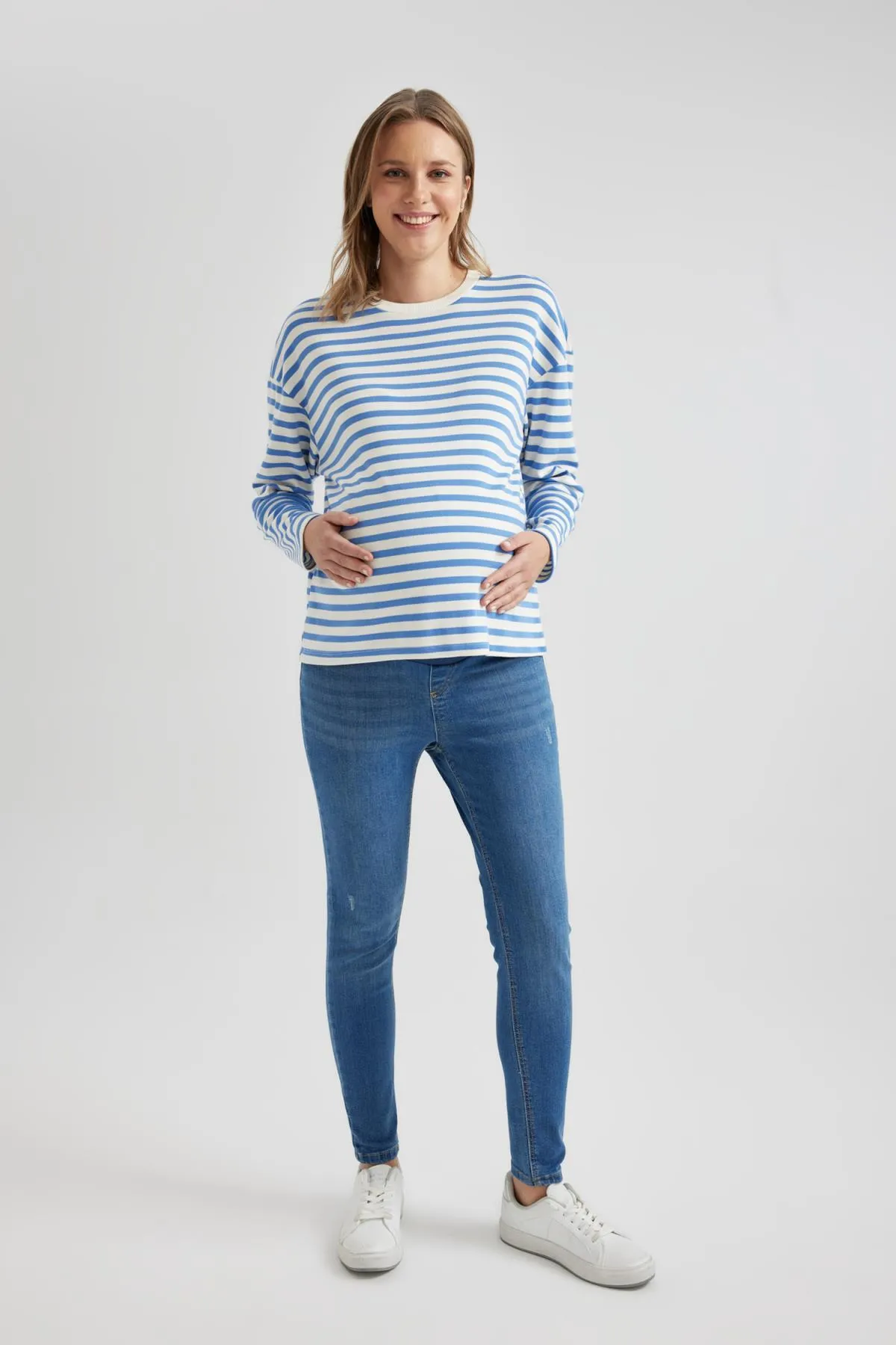 DeFacto  Skinny Fit, extra enge Passform, normale Taille, extra schmales Bein, zerrissene, detaillierte Umstandshose