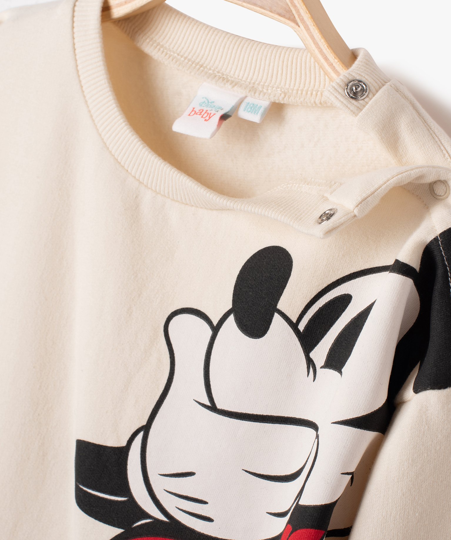 Sweat fin en molleton doux imprimé Mickey bébé Garçon - ... ecru | GEMO