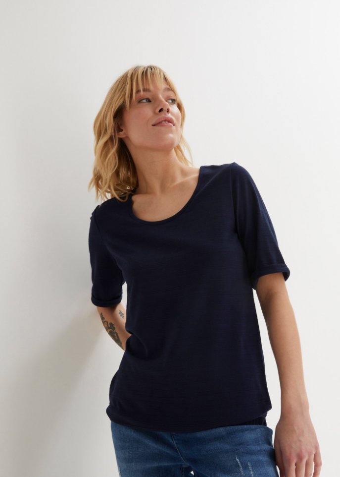 Shirt aus Strukturjersey