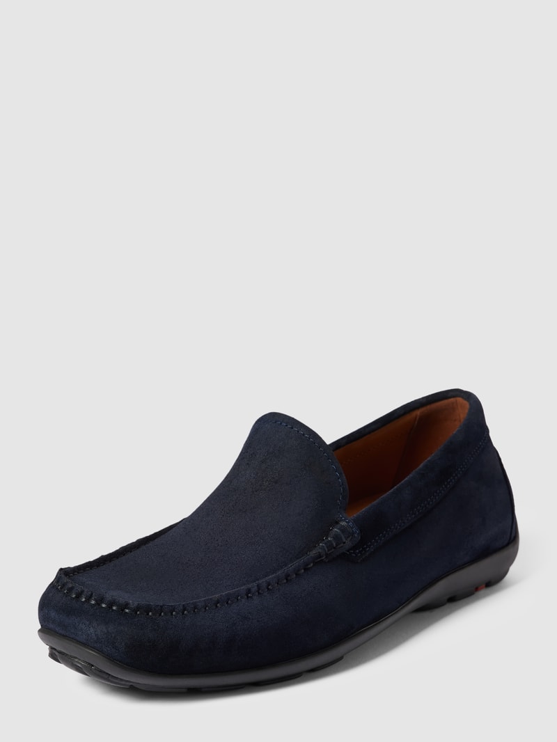 Mokassins mit Ziernähten Modell 'EMILIO' in marineblau