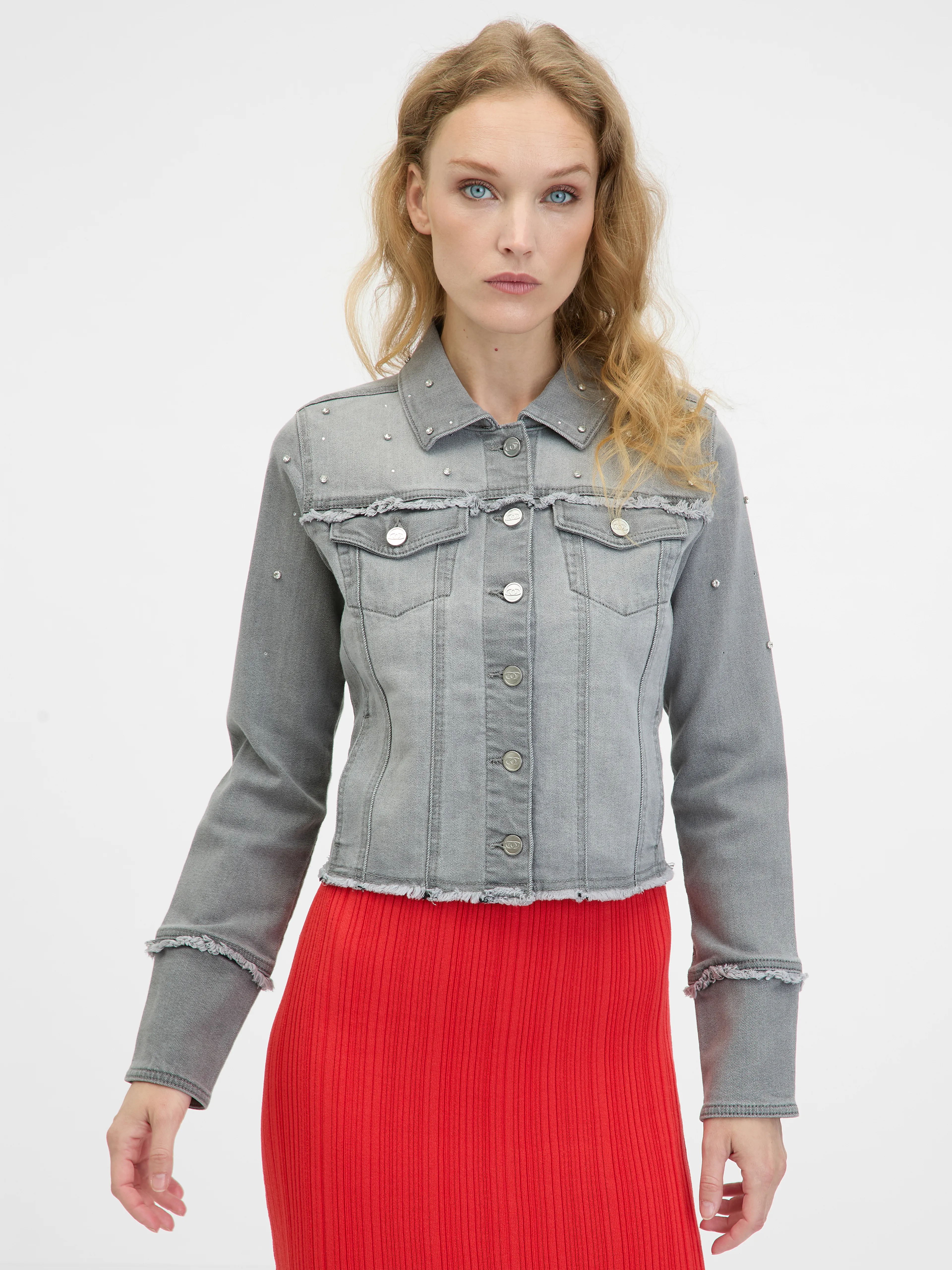 Graue Damen-Jeansjacke ORSAY