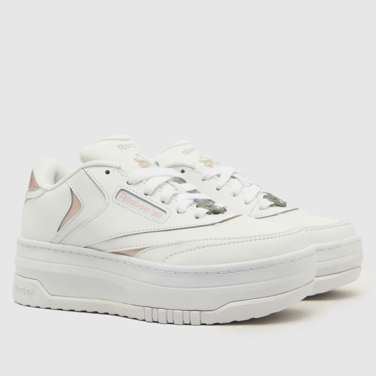 Reebok vita & lila club c extra flickor ungdomsskor