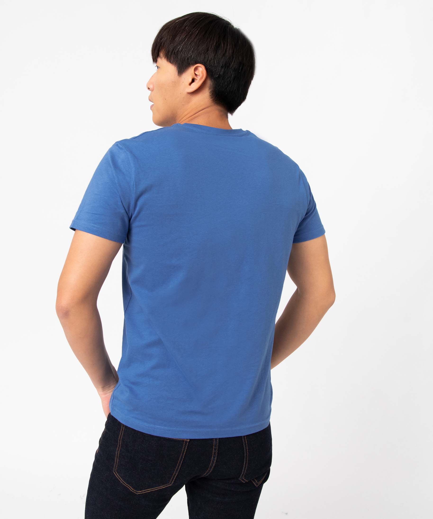 Tee-shirt homme à manches courtes et col V bleu | GEMO