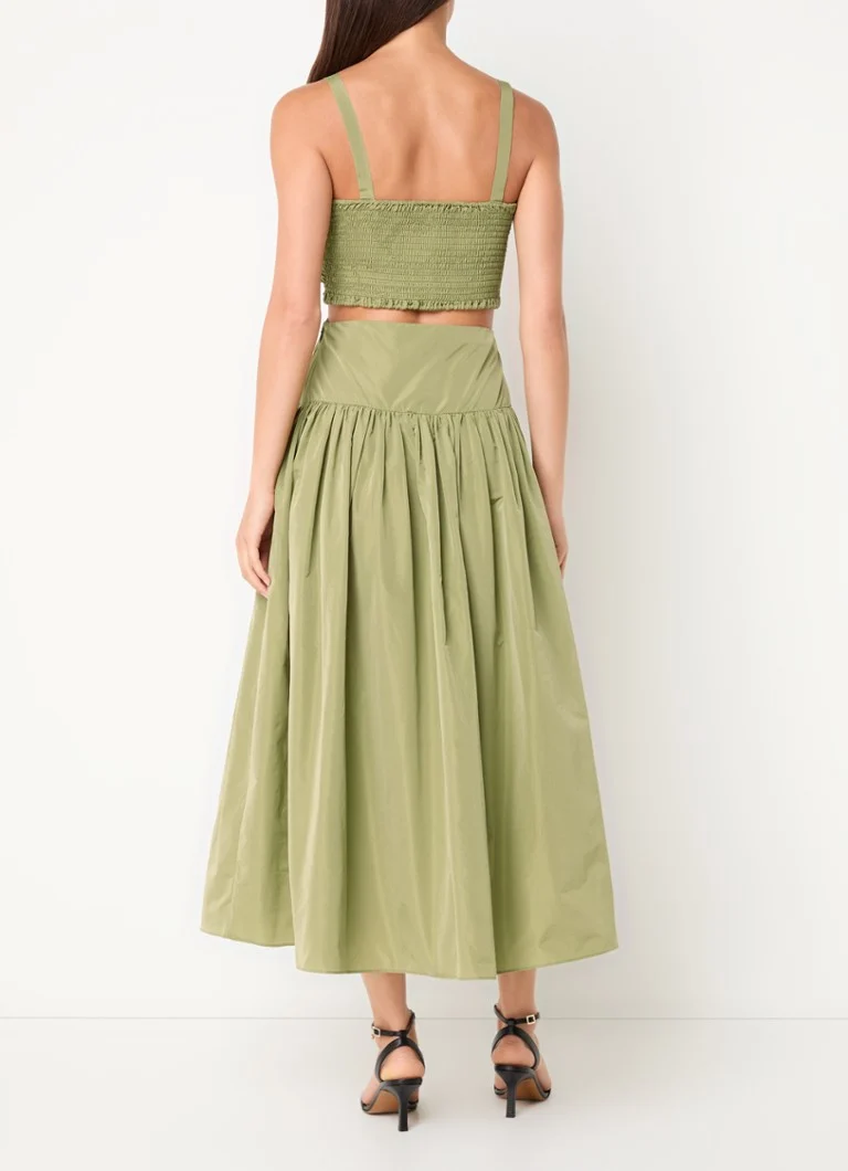 Maje midi dress with smocking and cut-out detail