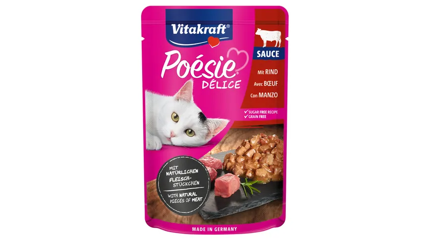 Vitakraft Katzennassfutter Poésie® Déli Sauce + Rind 85 g