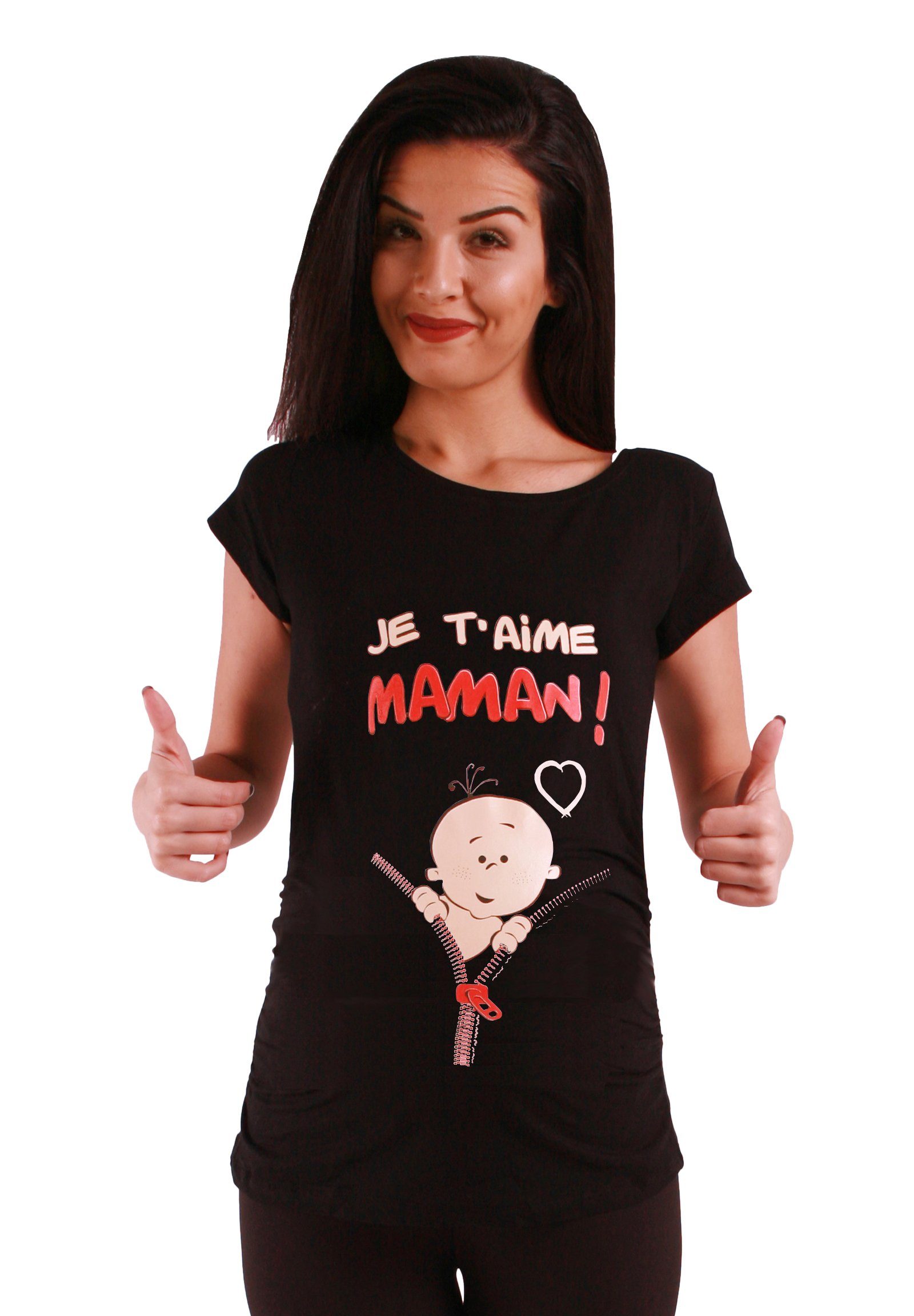 M.M.C. Umstandsshirt Je t’aime maman mit Motiv