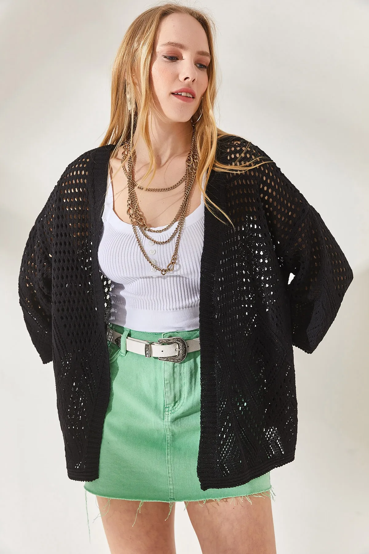 Olalook  Strickjacke - Schwarz - Regular Fit