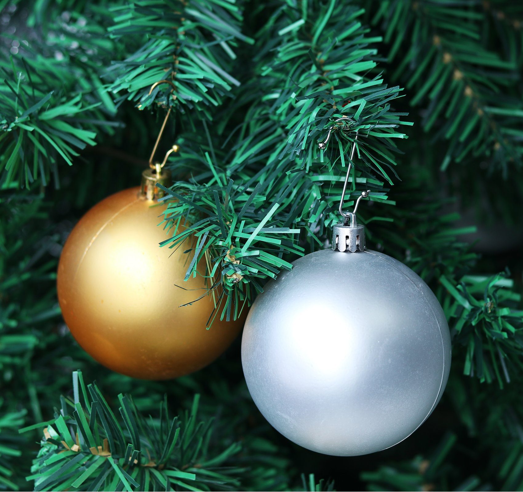 Homewit Hänge-Weihnachtsbaum 60 Stück/ 120 Stück Kugelaufhänger Weihnachtsbaumanhänger S Haken (60 St), Edelstahl Schnellaufhänger Christbaumschmuck Haken Kugelaufhänger