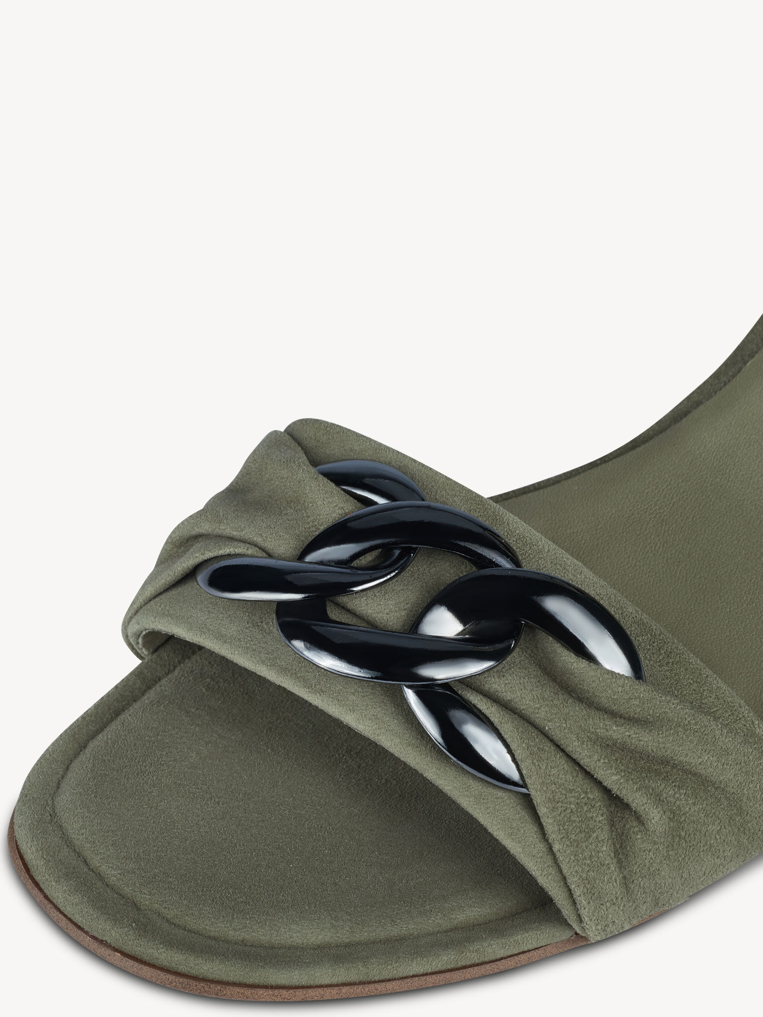 Sandale à talon en cuir - vert