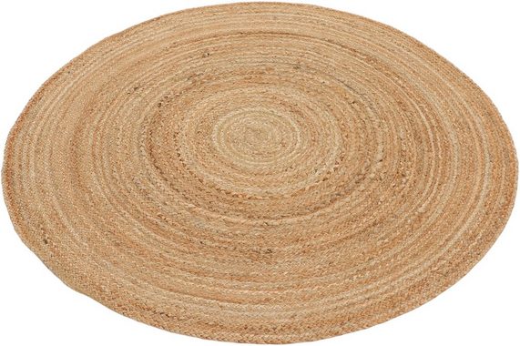 Teppich Nele Juteteppich Naturfaser, carpetfine, rund, Höhe: 6 mm, geflochtener Wendeteppich aus 100%Jute, in rund und oval, viele Größen