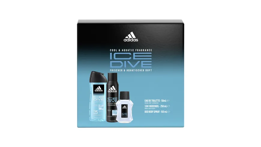 adidas Ice Dive Eau de Toilette + Deo Body Spray + Duschgel  Geschenkpackung
