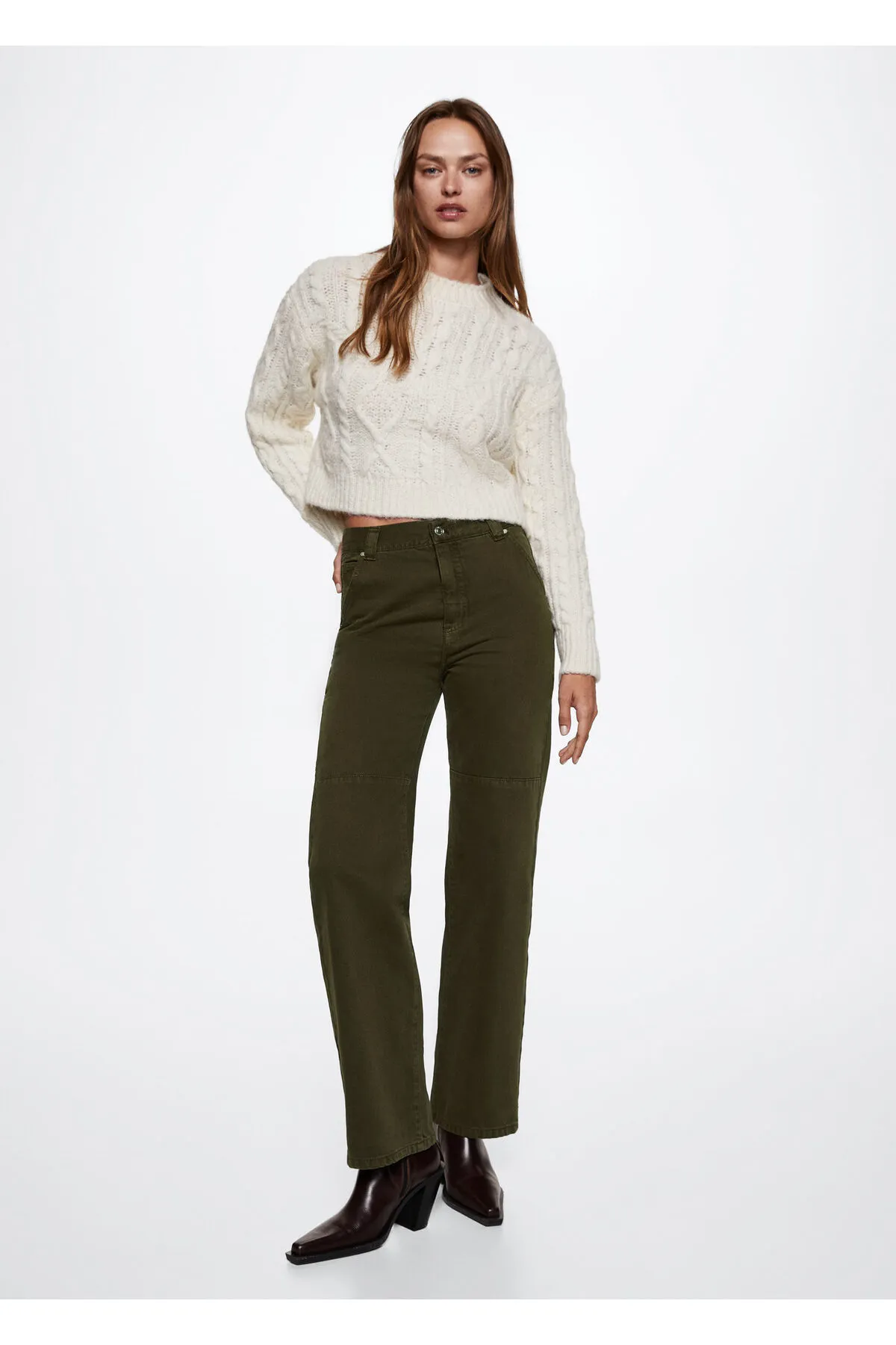 MANGO  Khakifarbene Damenjeans 37075835