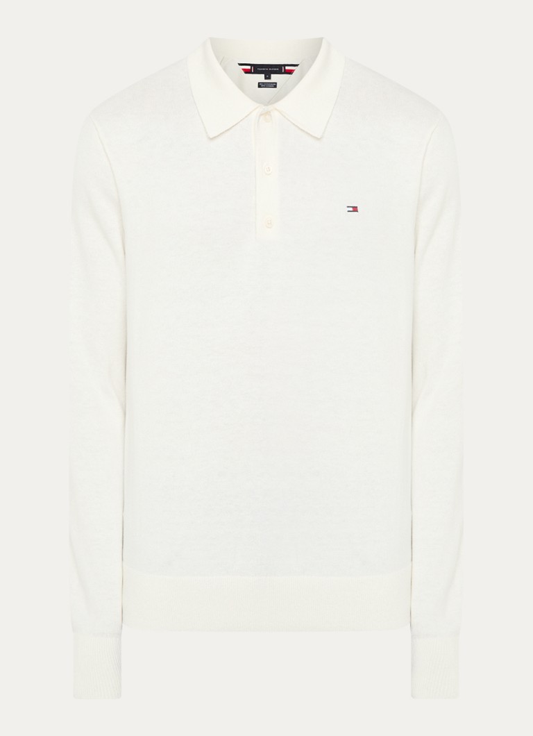 Polo Tommy Hilfiger de malha fina e corte regular em mistura de cashmere com logotipo.