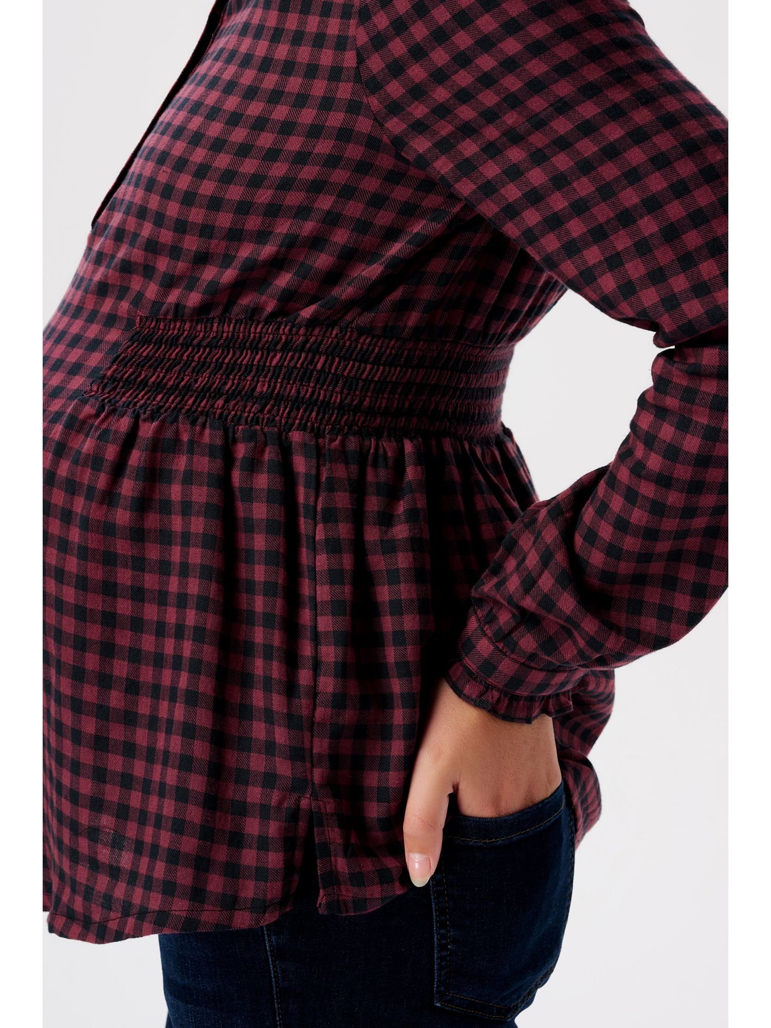 ESPRIT maternity Umstandsbluse Karierte Flanellbluse mit Stillfunktion