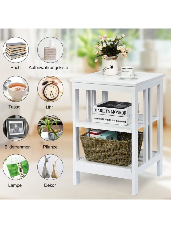 COSTWAY 2er Set Nachttische in Weiß günstig kaufen 40 cm