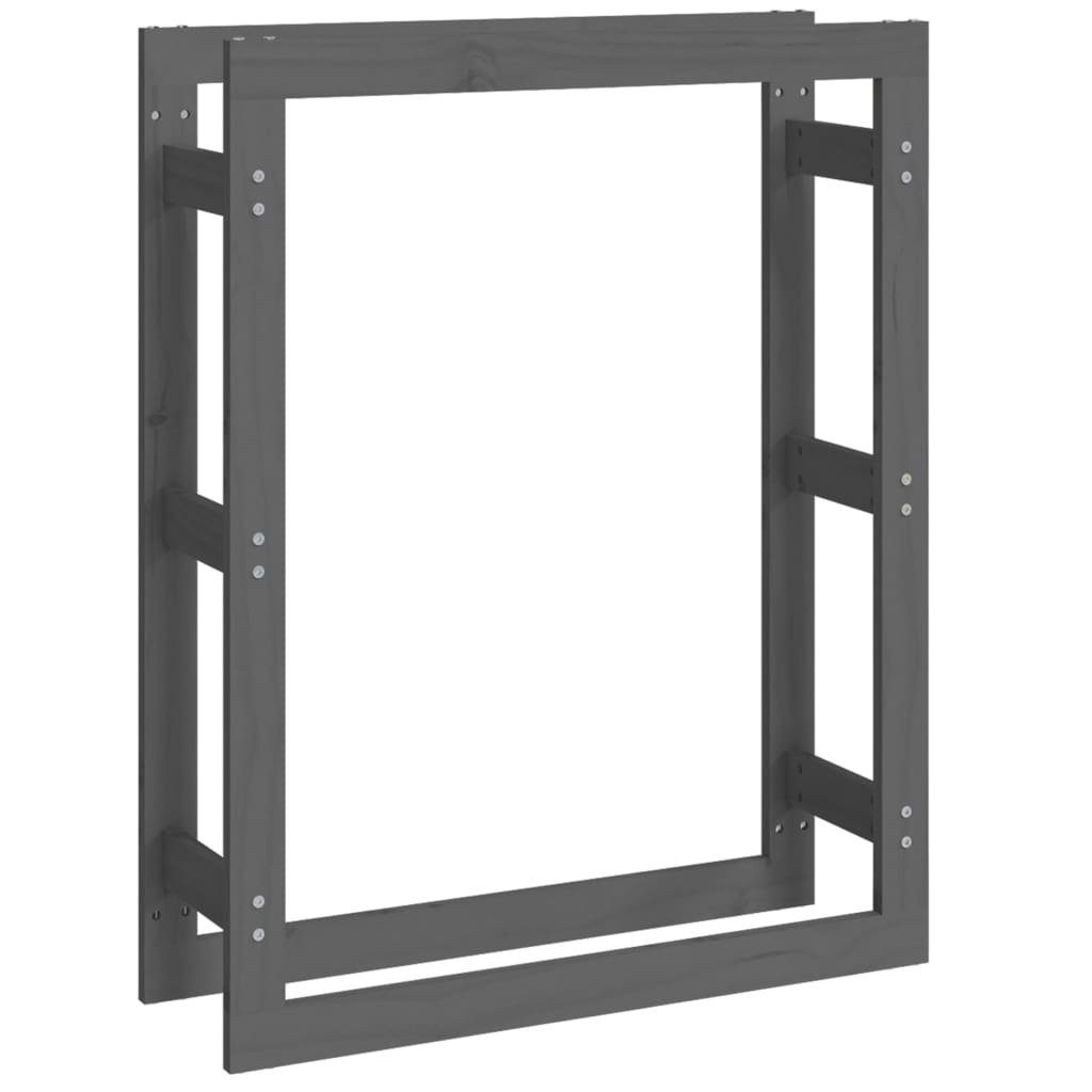 Tapferer Ping Kaminholzregal Kaminholzregal Grau 80x25x100 cm Massivholz Kiefer, (1-St)