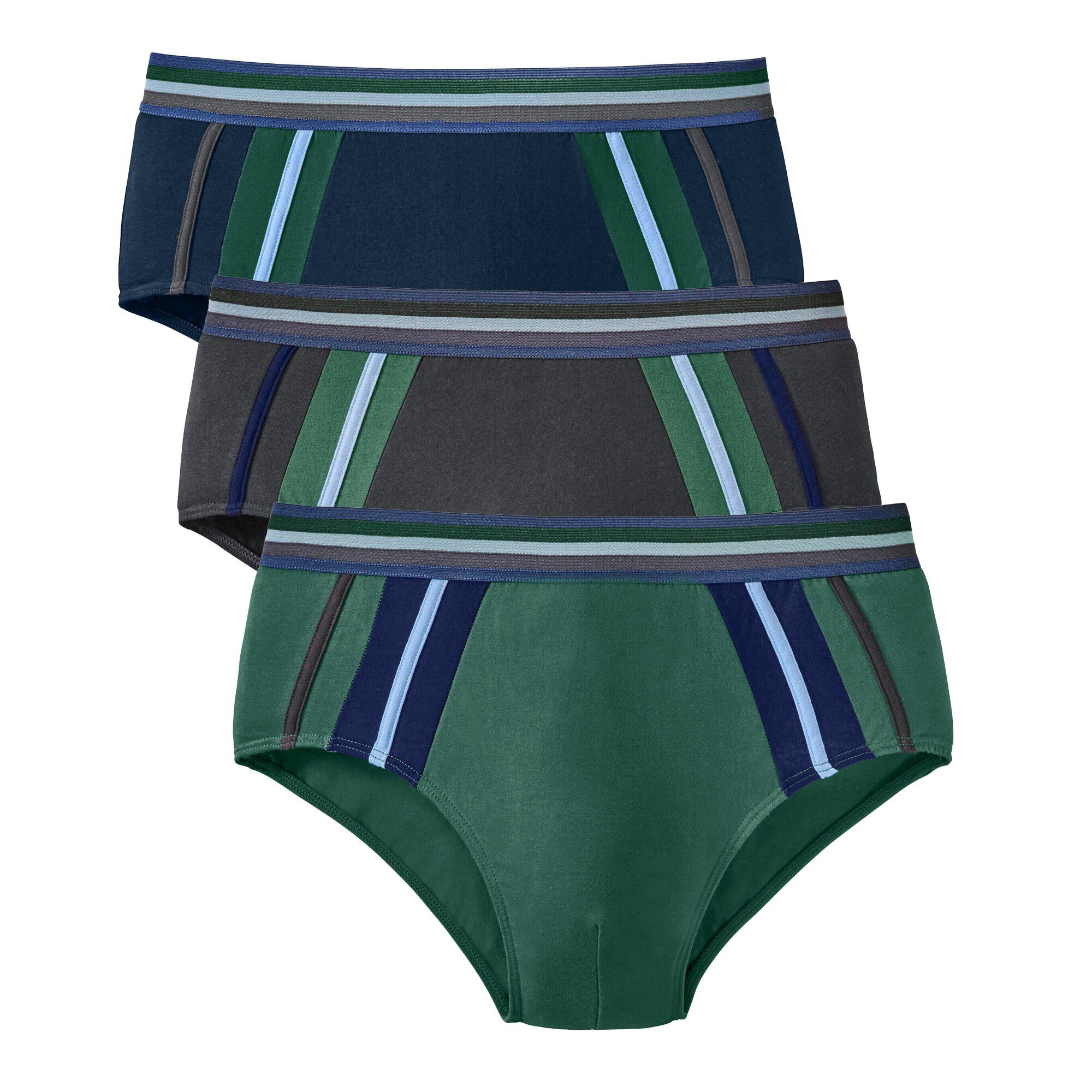 Slip fermé taille haute bandes contrastées