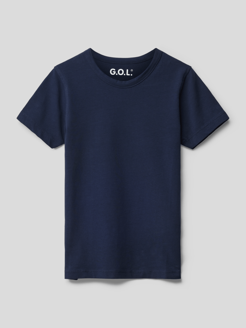 T-Shirt mit Stretch-Anteil in marineblau