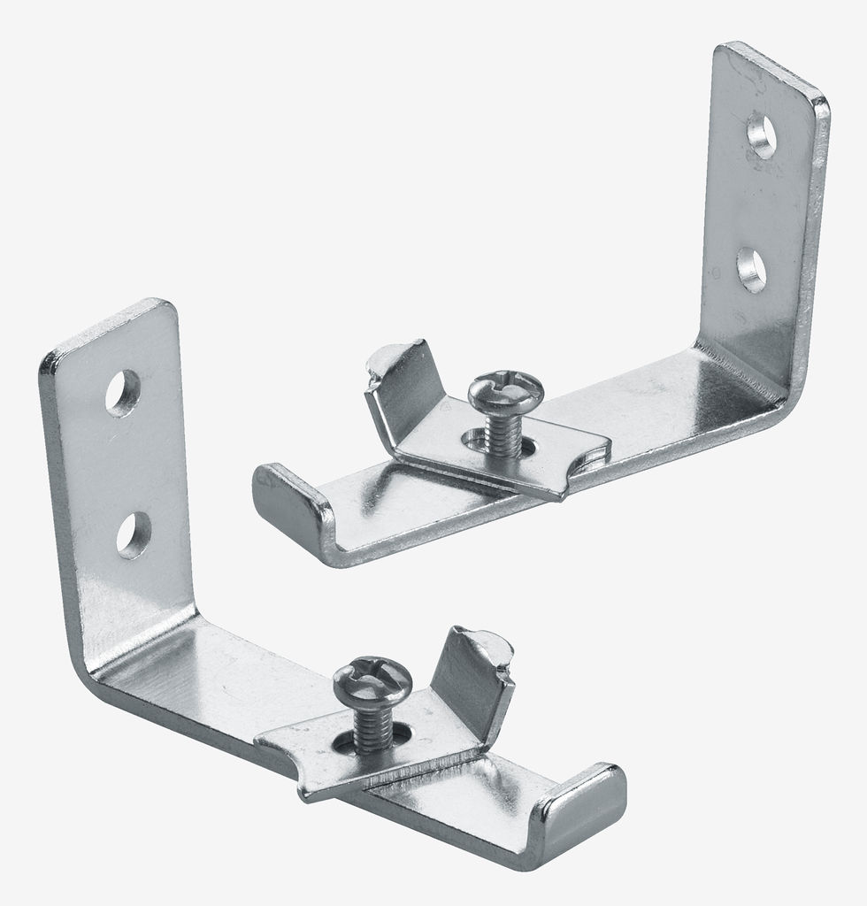Supports muraux FIXI avec tringle à rideaux, lot de 2, 6 cm, argent