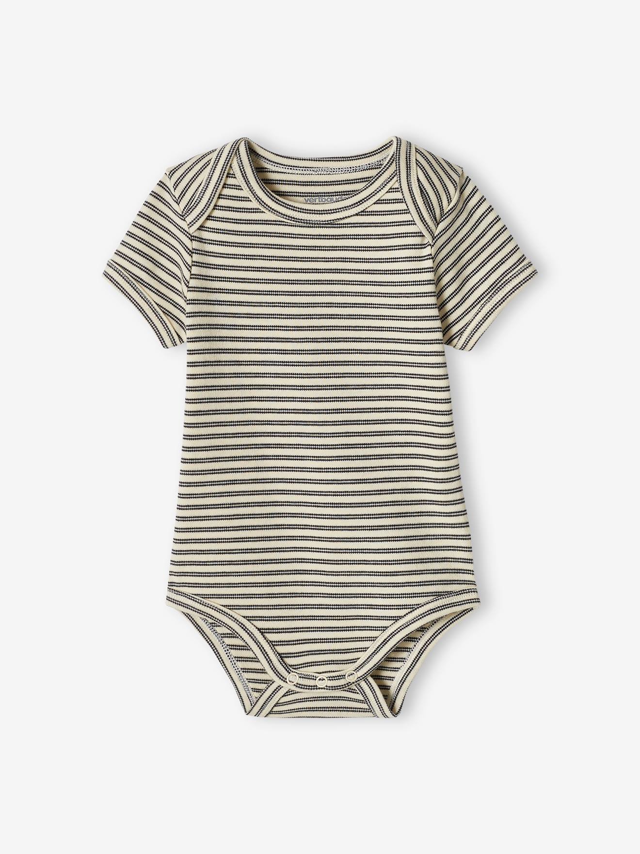 Vertbaudet 5er-Pack Baby Schlupfbodys mit Elefanten Oeko-Tex - wollweiß