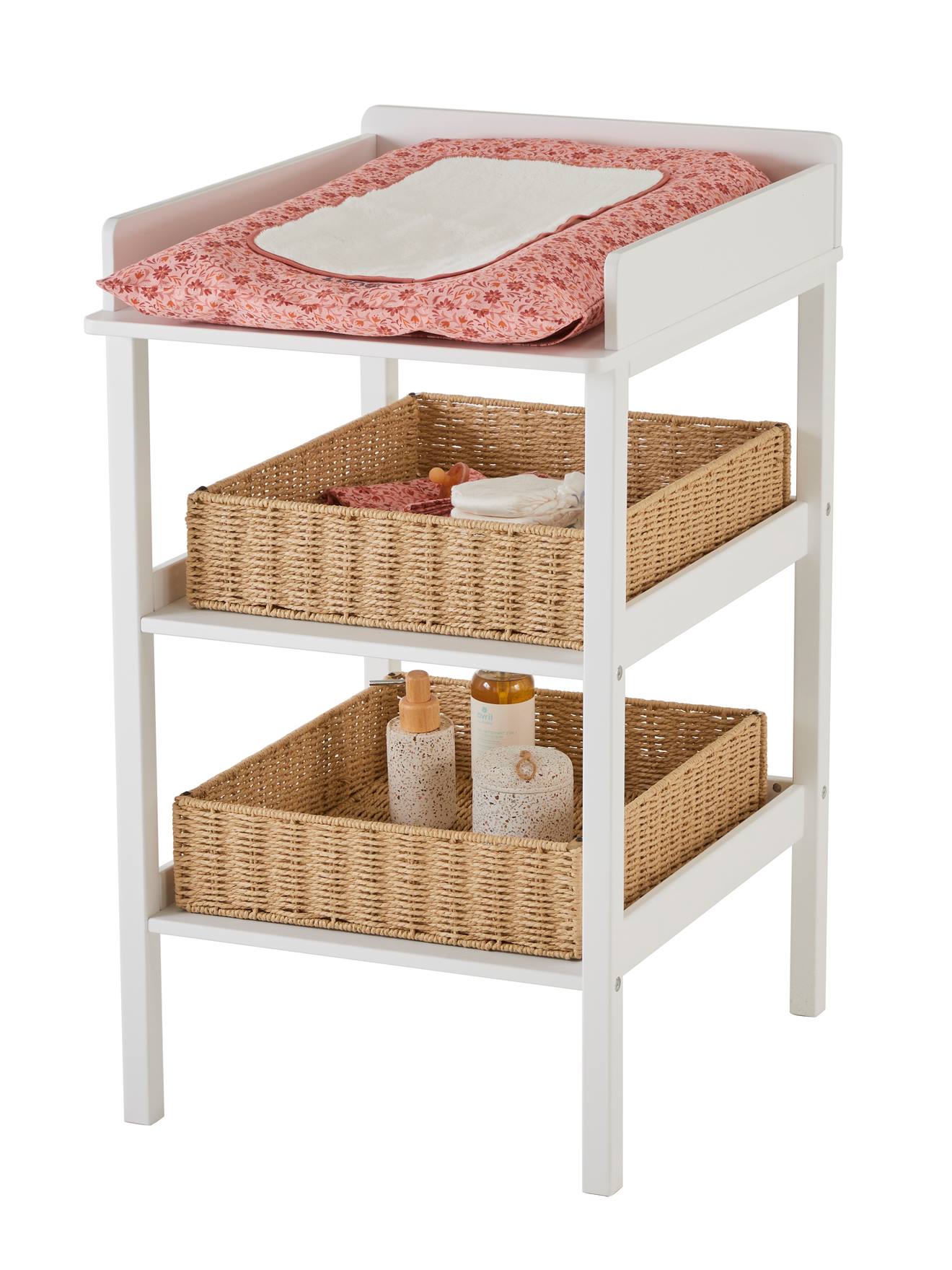 Panier de rangement pour table à langer beige