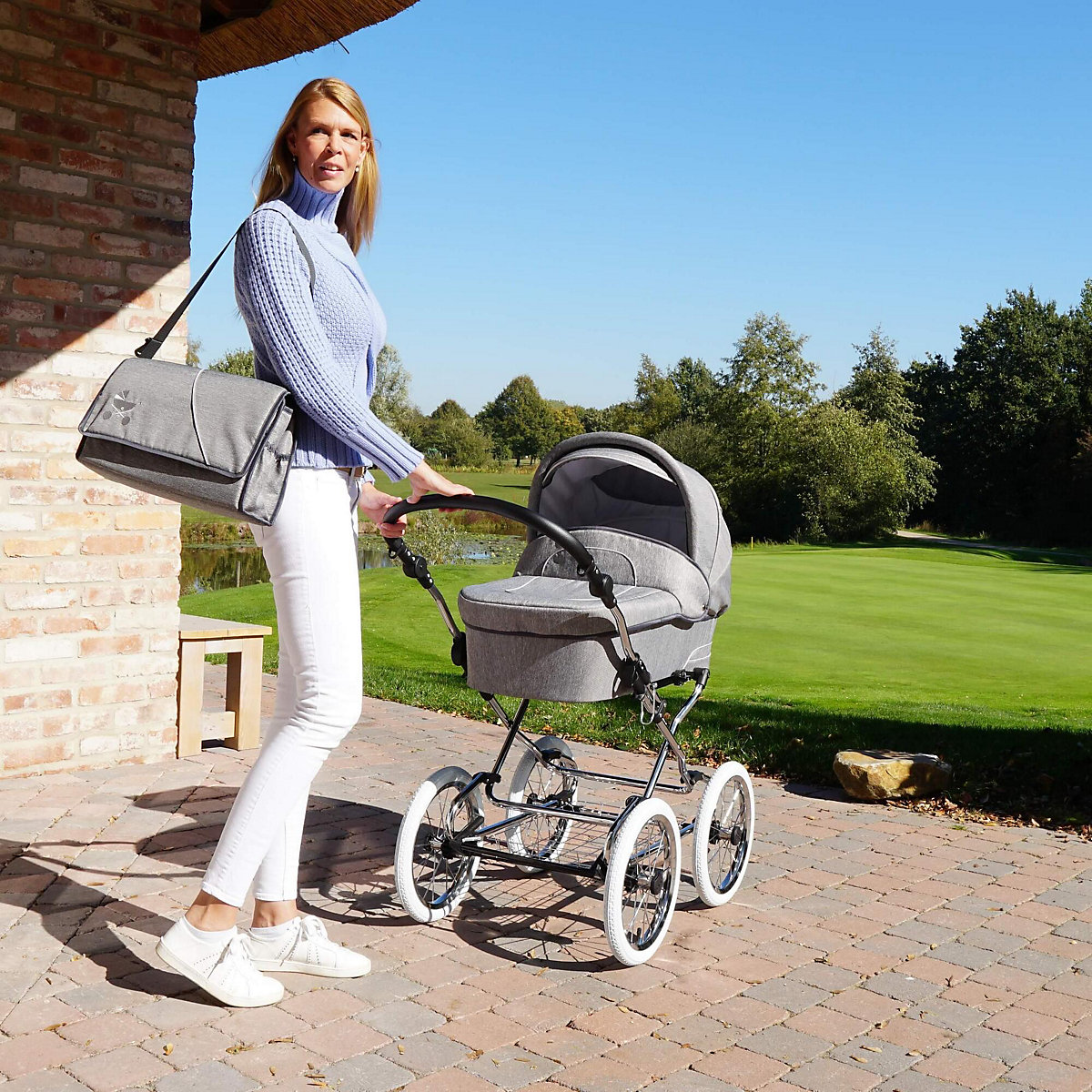 München | 3 in 1 Kombi Kinderwagen Komplettset | Nostalgie Kinderwagen Kombikinderwagen
