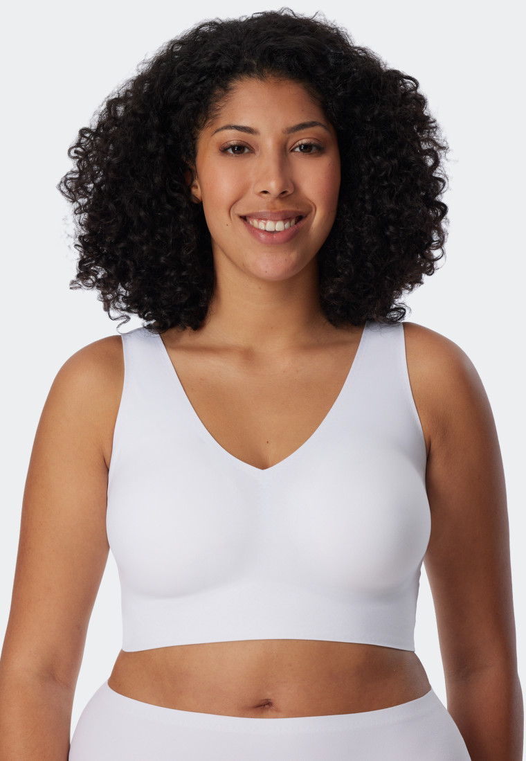 Bustier Microfaser herausnehmbare Pads weiß - Invisible Soft