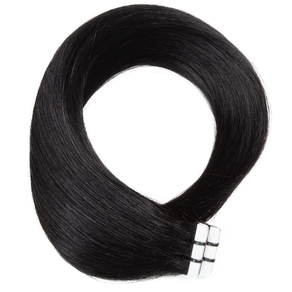 hair2heart Extensions adhésives Premium cheveux naturels #1 Noir extensions