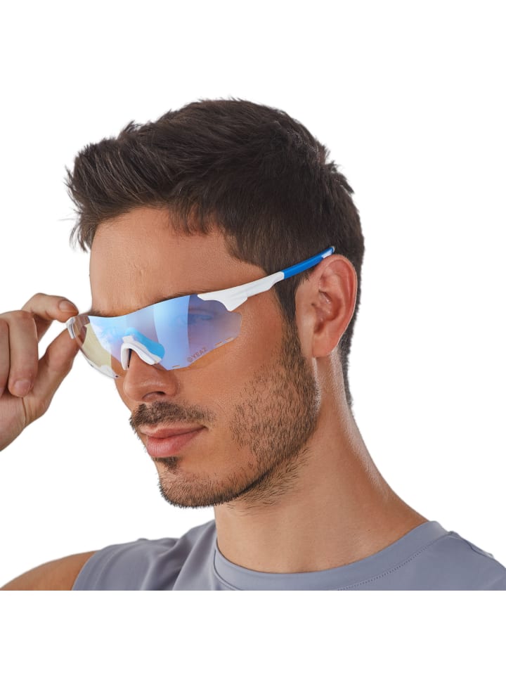 YEAZ SUNELATION Sport-Sonnenbrille weiß/rot in weiß / blau günstig kaufen onesize