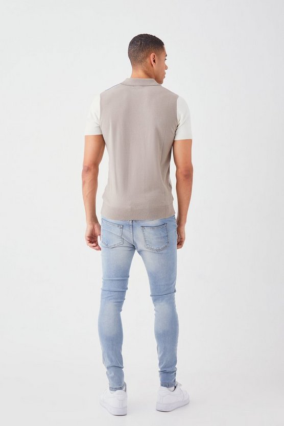 Kurzärmliges Colorblock Poloshirt