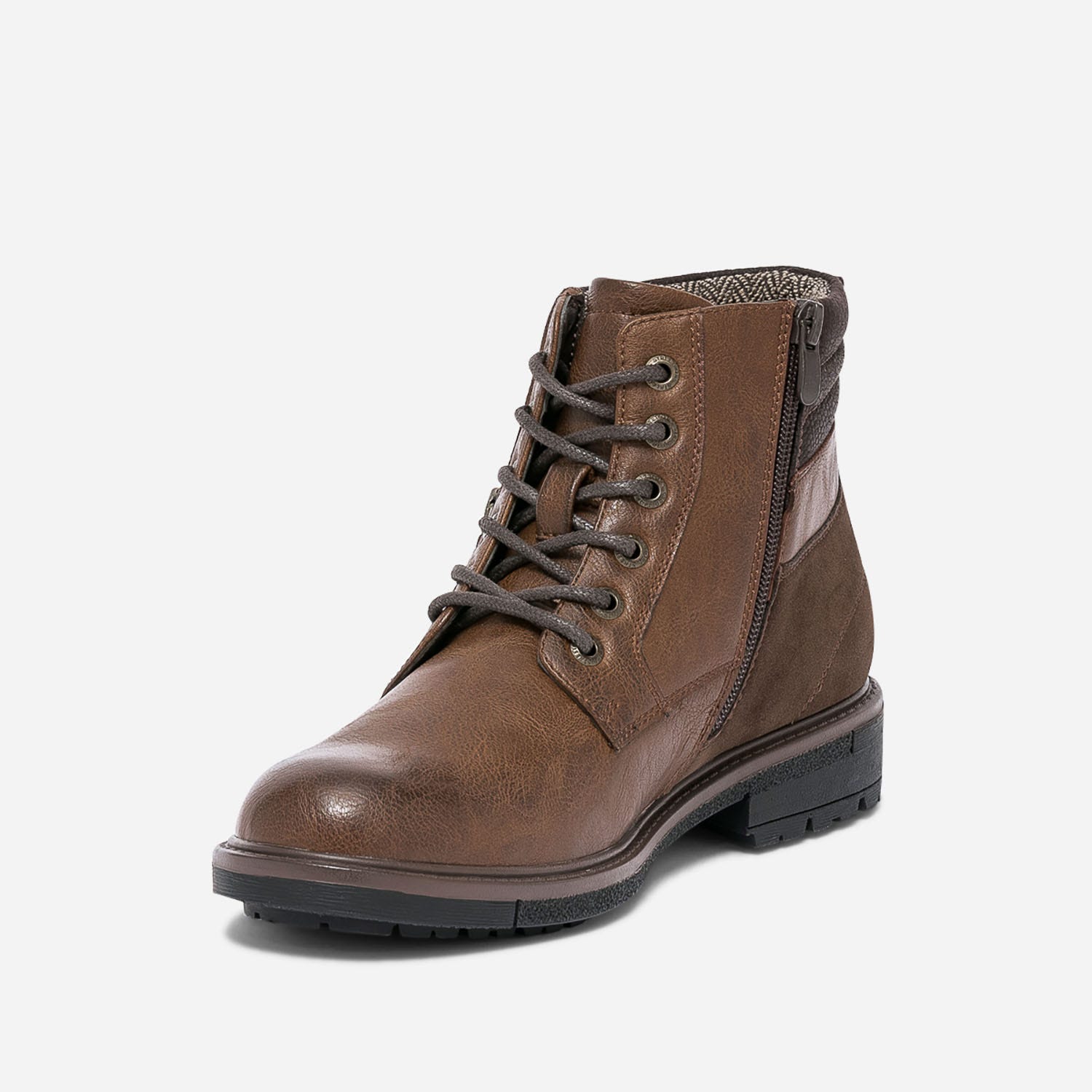 Boots à lacet cognac avec zip