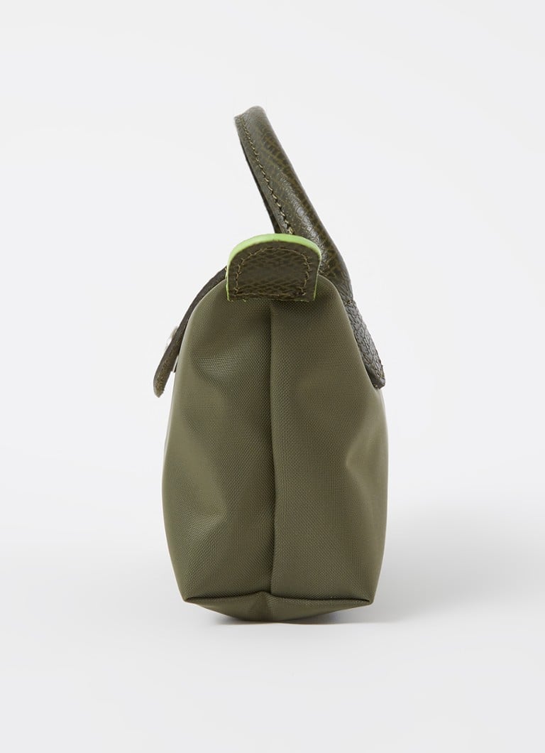 Longchamp Le Pliage make-up bag with leather details