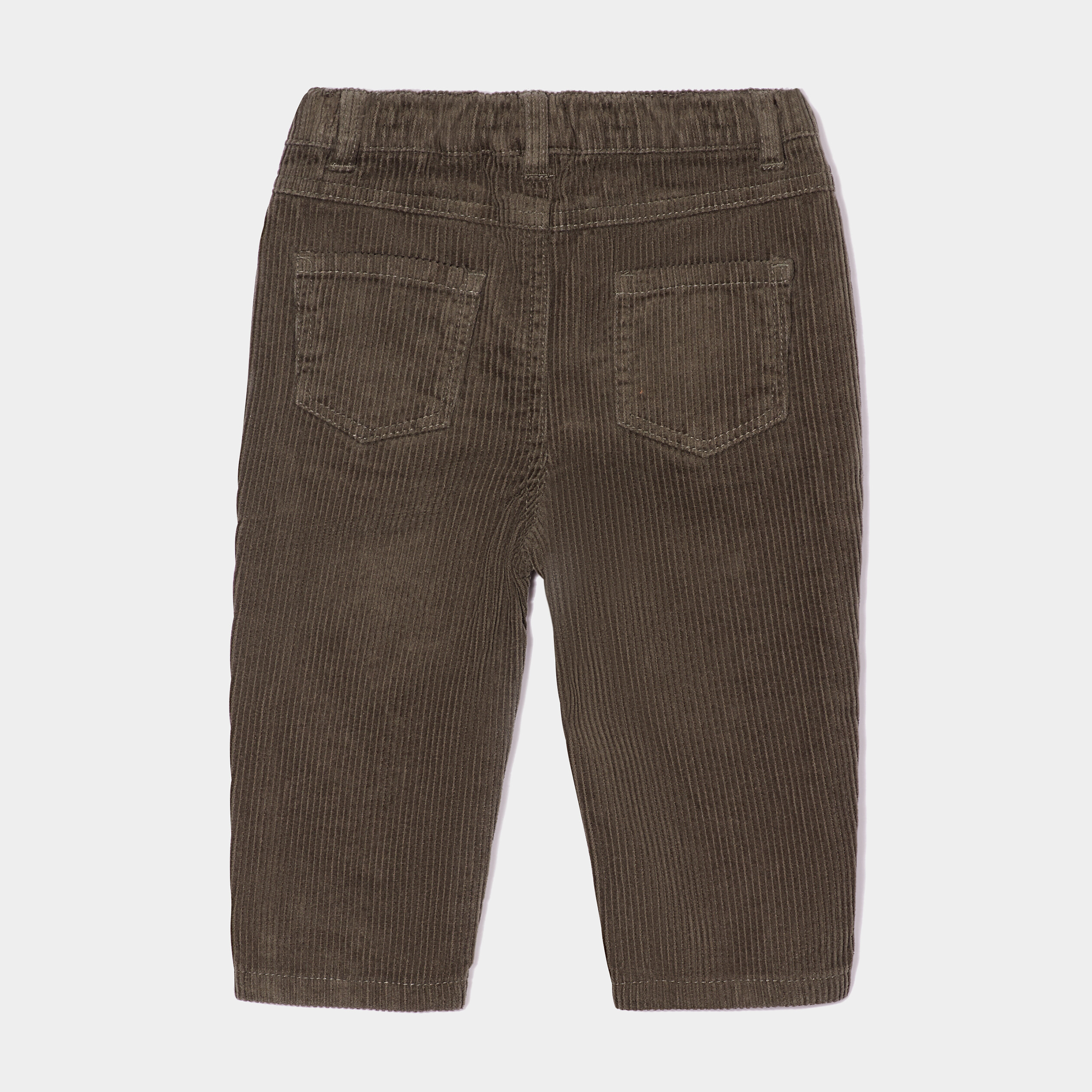 Pantalon droit velours côtelé vert kaki bébé garçon | La Halle