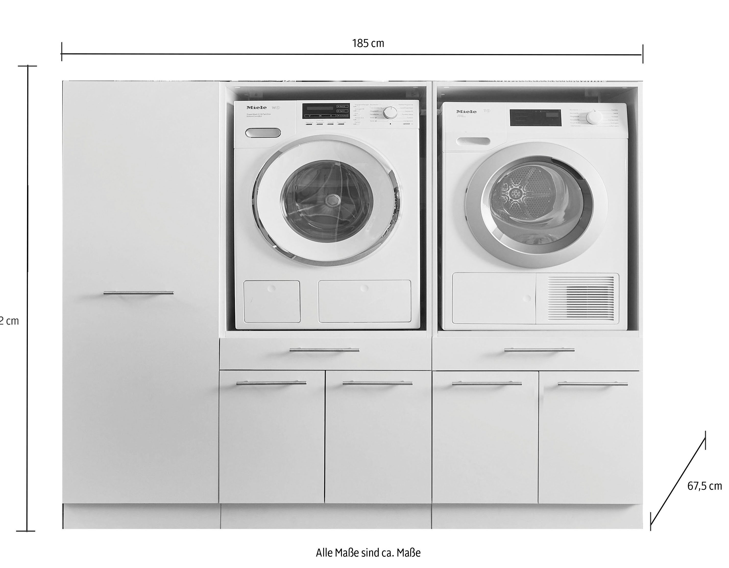 Laundreezy Mehrzweckschrank-Set LAUNDREEZY LDSK12, Breite 185 cm