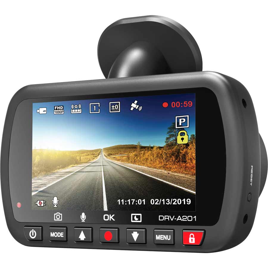 Kenwood Dashcam DRV-A201 mit 2 Megapixel CMOS Sensor, 136° Weitwinkelobjektiv und G-Sensor - ATU