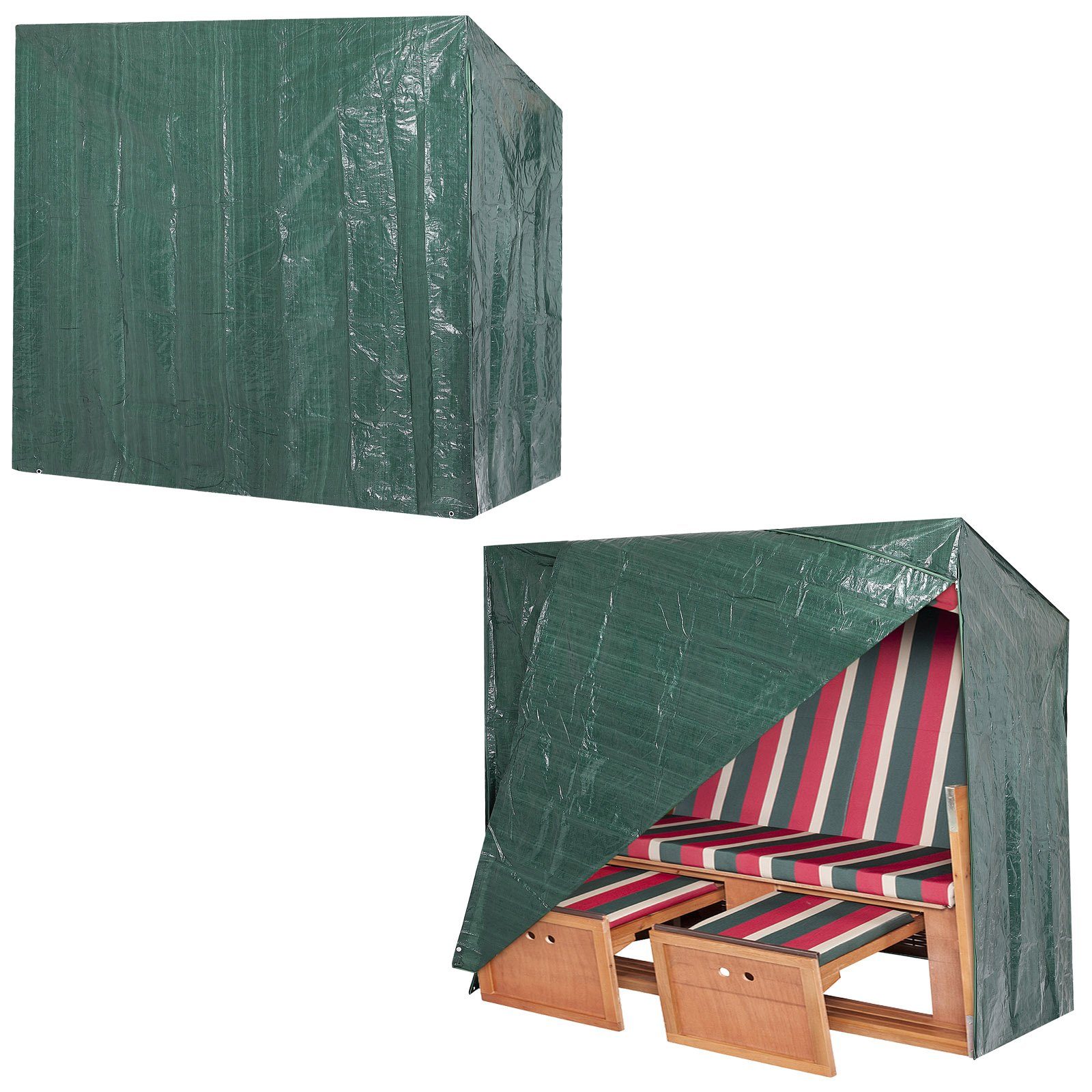 Kingsleeve Gartenmöbel-Schutzhülle Kingsleeve, Strandkorb Winterfest UV-beständig PE 125x90x165cm Garten Abdeckplane