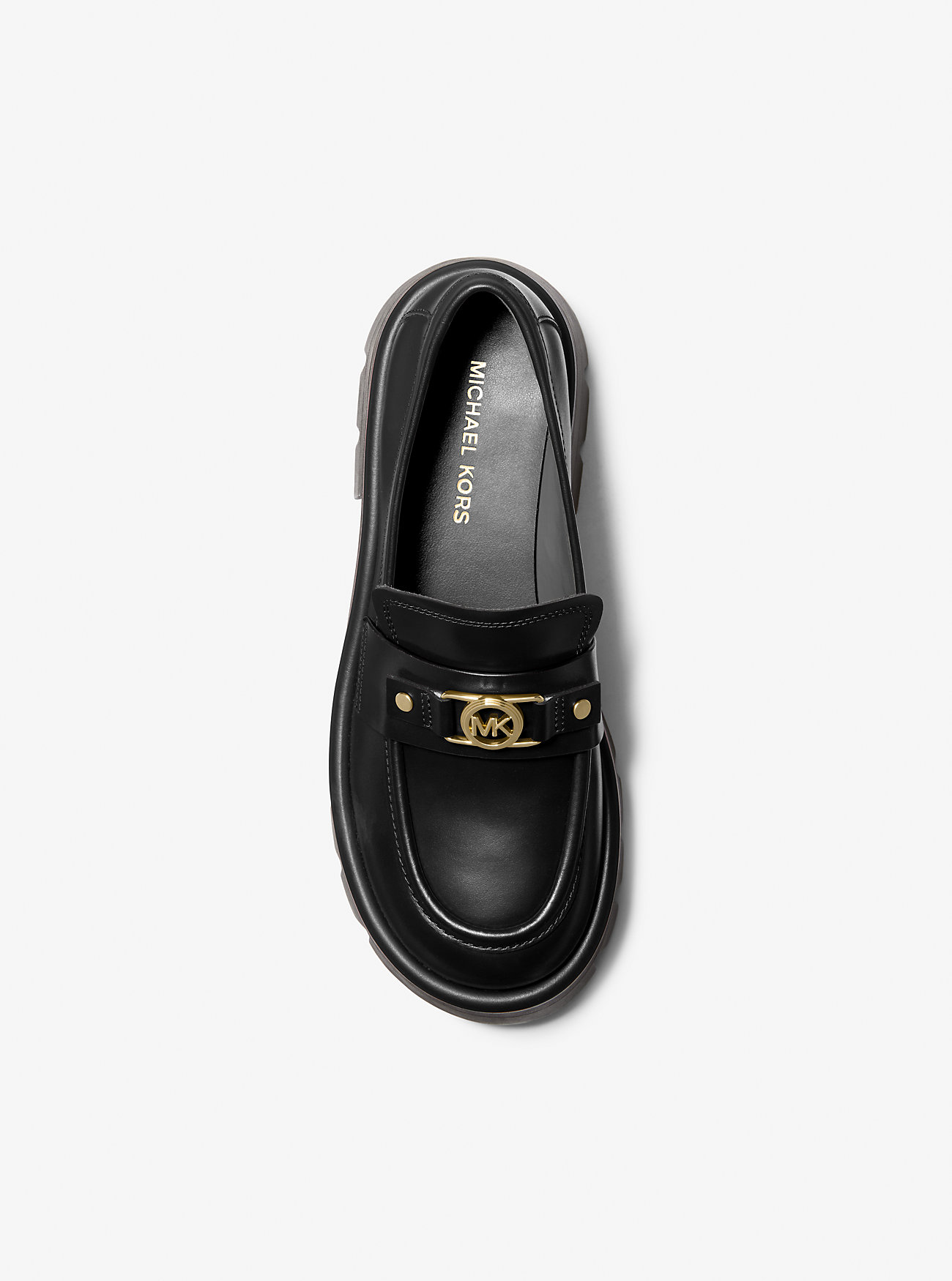 Mandy Leather Platform Loafer - BLACK